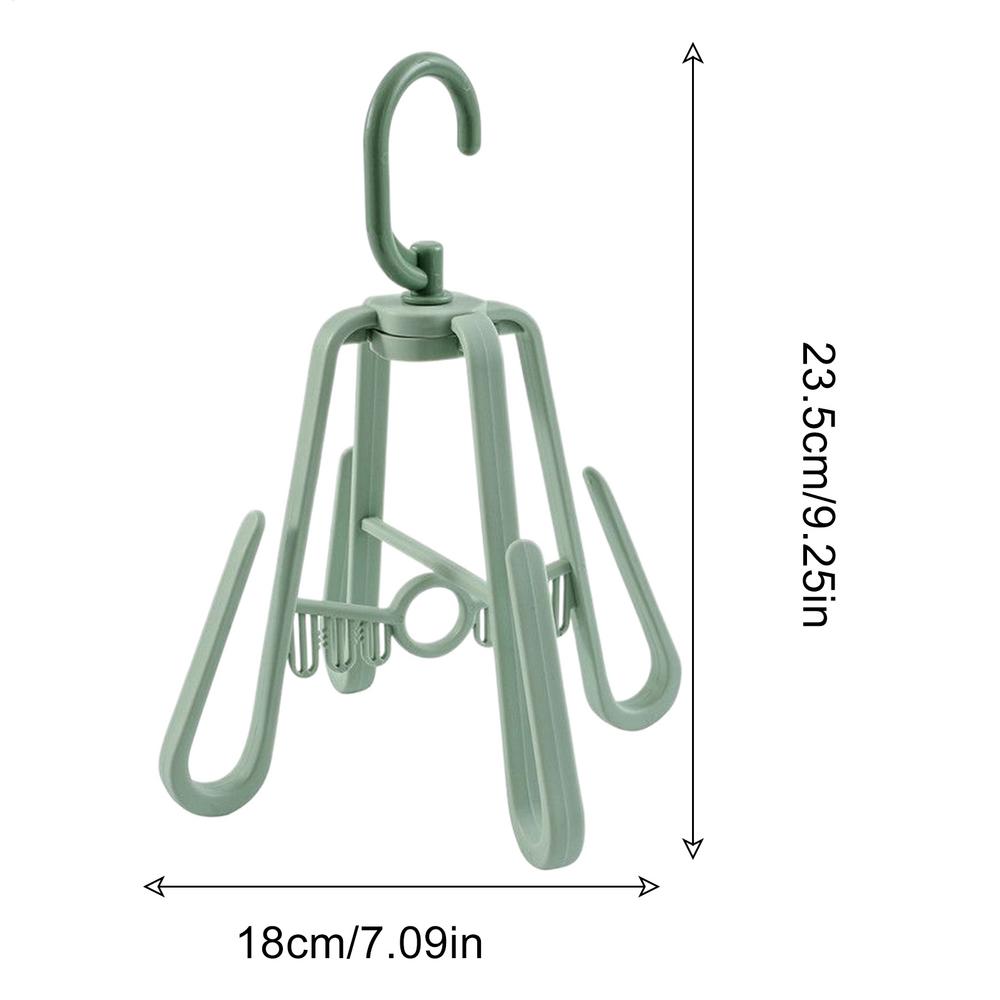 

Folding Clothes Drying Rack Heavy-Duty Rotating Garment Rack Space-Saving Anti-Slip Dryer Hanger for Scarves Socks Clothing зелений