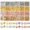 60 Pieces Of 6 Ccb Shape Beads Diy Set Bracelet Beads Round Beads Star Beads Gold Beads Bracelet Jewelry