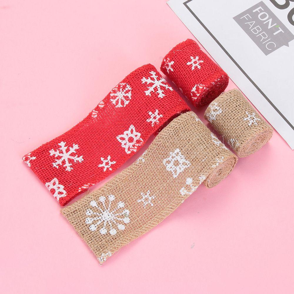 Craft Natural Snowflake Hessian Edge Merry Christmas Sisal Trim Snowflake Lace Ribbon Jute Burlap