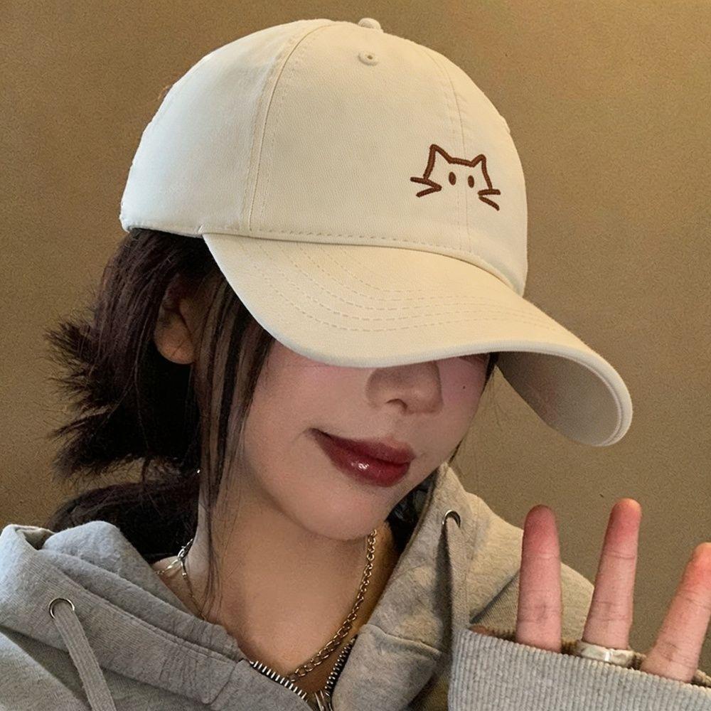 Washed Cotton Peaked Cap Wide Brim Curved Brim Cap New Baseball Cap  For Men Women