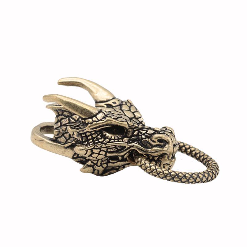 

Dragon Head Brass Buckle EDC Outdoor DIY Woven Paracord Survival Bracelets Supplies Accessories Retro Umbrella Rope Lanyard Bead