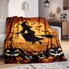 1pc Halloween Witch Blanket, Lightweight Flannel Throw For Sofa, Bed, Travel, Camping, Livingroom, Office, Couch, Chair