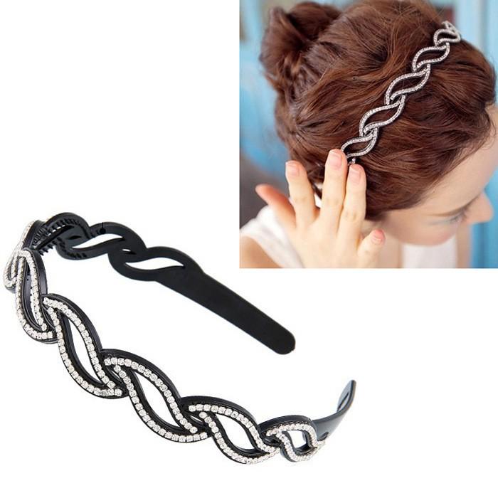 Women's Rhinestone Teeth Headband, Non-Slip Hairpin & Clip for Face Washing