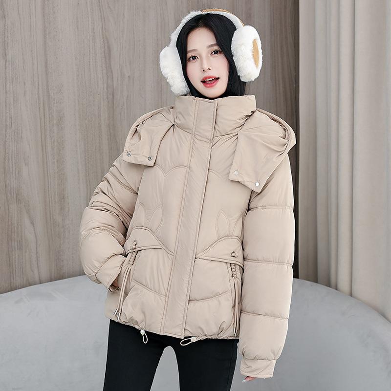 New down cotton clothes women's short short small thickened warm hooded winter bread clothes jacket tide