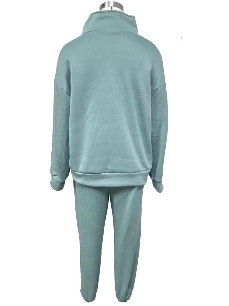 2022 m. Europos ir Amerikos rudens moteriškas vilnos sportinis laisvalaikio komplektas