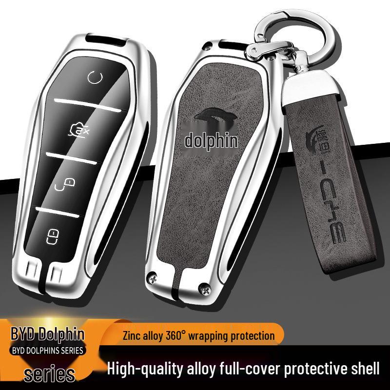 BYD Key Case Metal Shell: Anti-Lost Protection for Song PRO, Han, Tang, Song PLUS, Song MAX, Qin PRO Models.