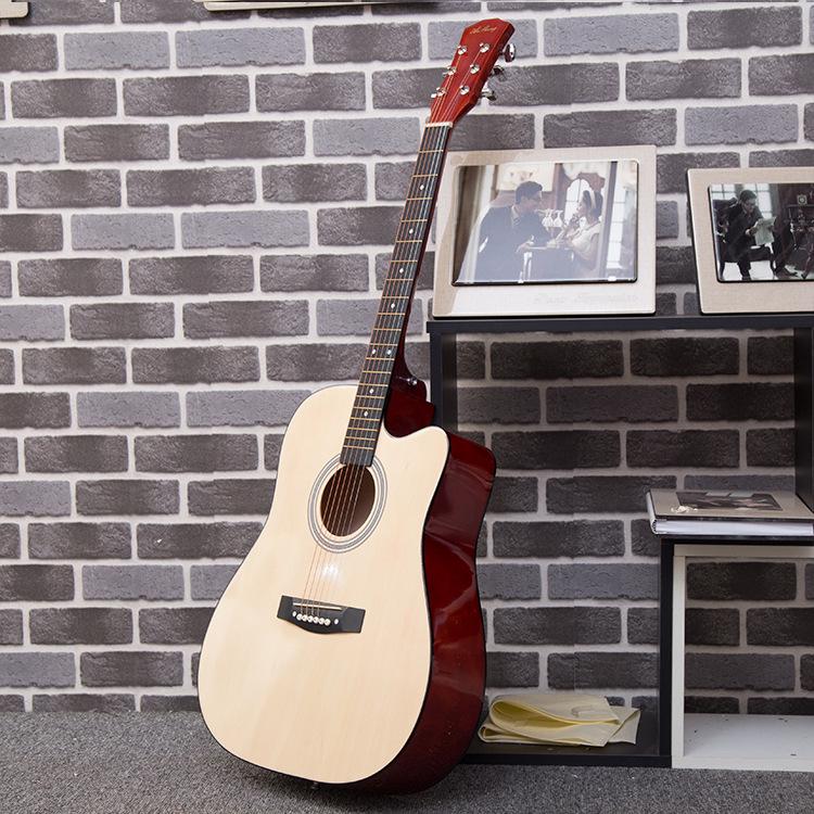 Bright Matte 41-Inch Folk Guitar - Perfect for Beginners
