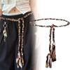 Luxury Design Brown Handmade Braid Belt Ethnic Style Thin Rope Belt  Women's Skirt Jeans Decorative