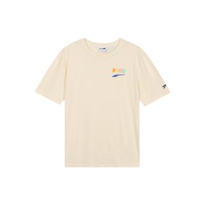 Cartoon-Aufdruck Rundhals Kurzarm T-Shirt Herren Oberteile Beige 531335-75