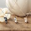 Hot-selling Creative and Fashionable Lazy Cartoon Cat Pendant Necklace Printed Tabby Cat Colorful Kitten Pendant Necklace