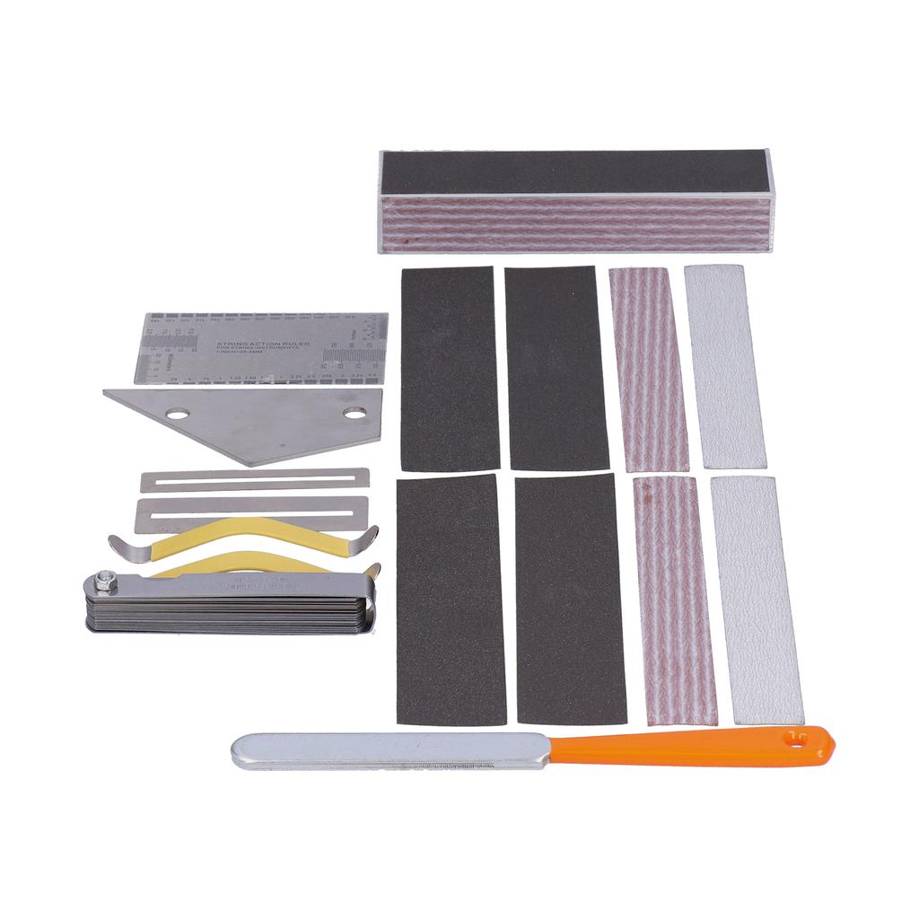 Guitar Luthier Tool Set Leveling Maintenance Repair Kit Accessory with Abrasive Paper