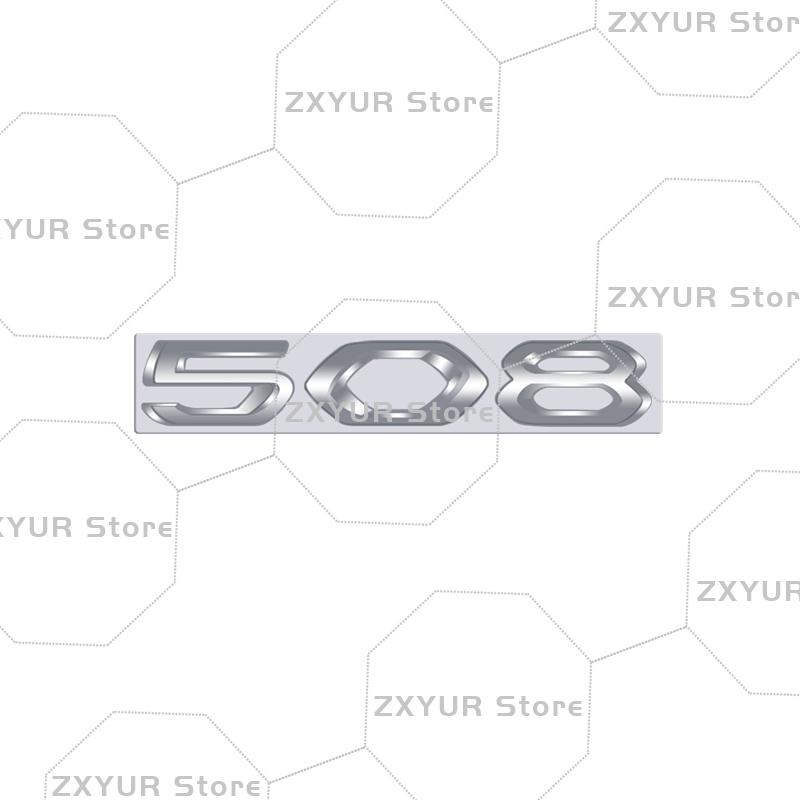 Metalowe Dla Peugeot 208 308 408 508 2008 3008 4008 5008 Chromowane Srebrne Emblemat Naklejka Samochodowa Litera Naklejka Nadwozie Tylna Część Bagażnika Dekoracja