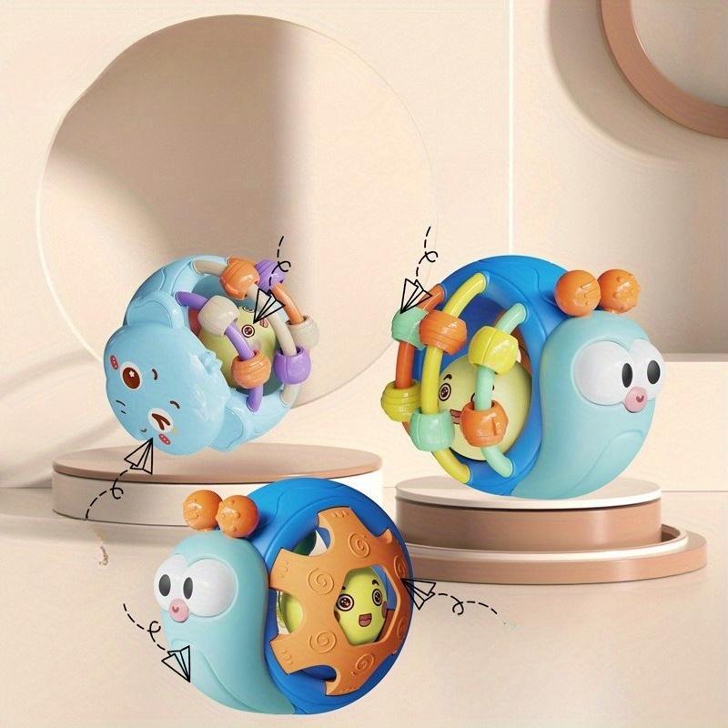 Sonajero de Mano para Bebé Puzzle Educación Temprana Sonajero de Caracol Bola de Plástico Color Festival Puede Enviar Regalos de Cumpleaños Navidad