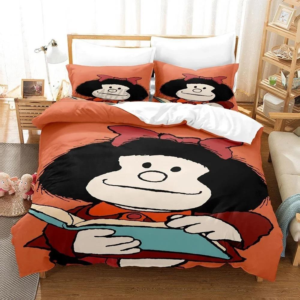 3D Druck Anime Mafalda Bettwäsche Set Einzelbett Twin Full Queen King Size Bettset Erwachsener Kind Schlafzimmer Bettbezug Sets Heimtextilien
