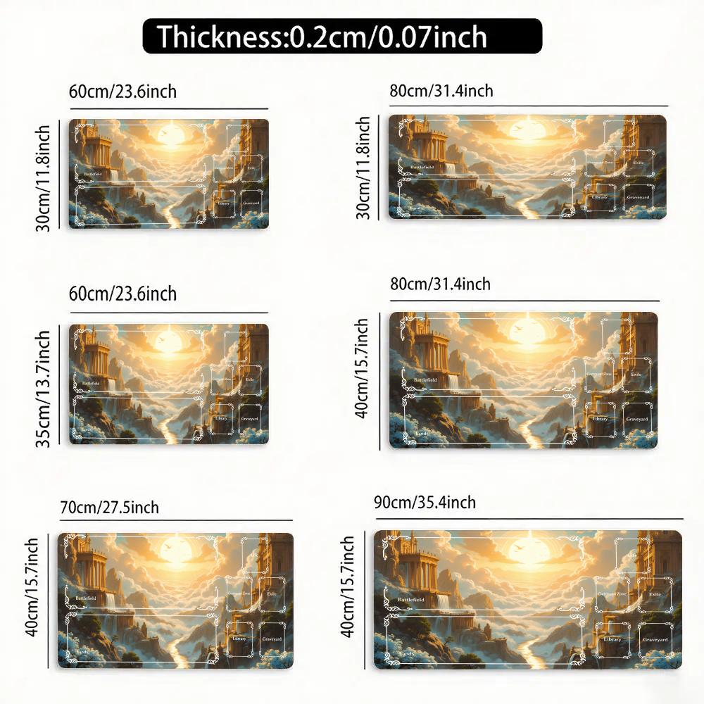 Antiker Griechischer Tempel Design Magische Party Spielmatte Strapazierfähiges Gummi für MTG&TCG Spiele 35X60cm Mauspads Büros Schreibtischmatten mousepad
