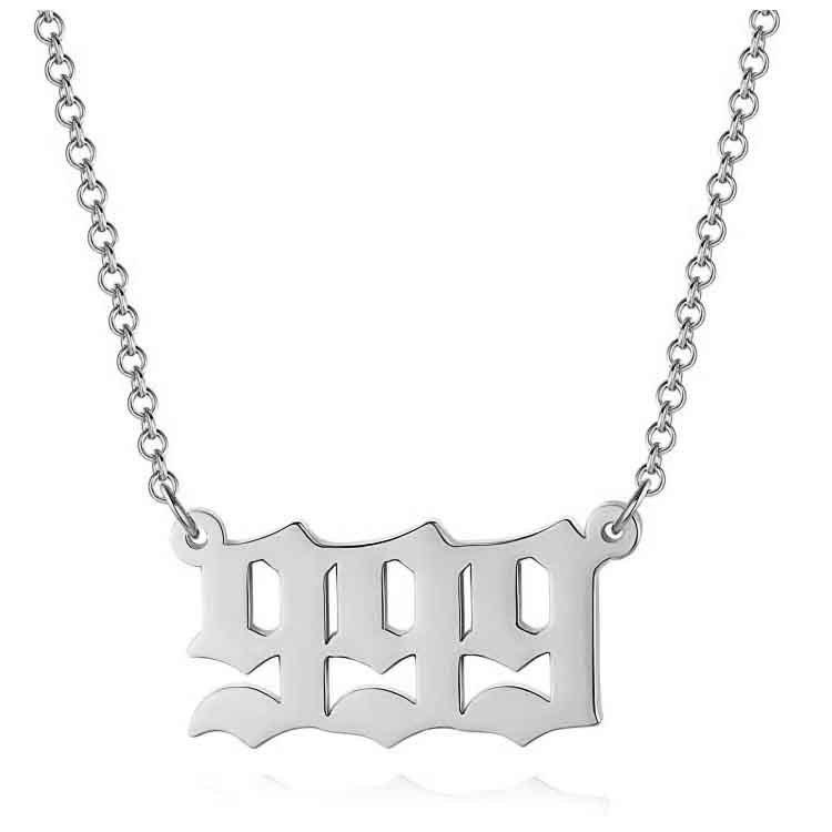Stainless Steel Angel Number Lucky Numbers Necklaces 111 222 333 444 555 777 888 999 666 000 Women Pendant Necklace