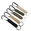 Carabiner Keychain Braided Lanyard Ring Hook Clip Aluminum Clip D Ring Paracord Keychain Outdoor Camping Mountaineering Essentials for Hiking Fishing