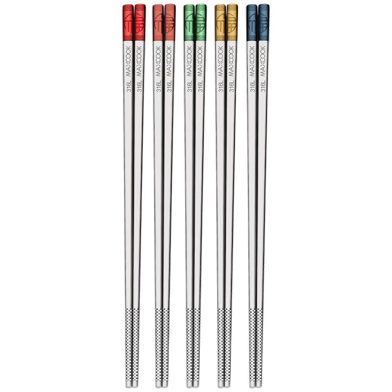 

Meichu 316L Stainless Steel Colorful Chopsticks - 5 Pairs
