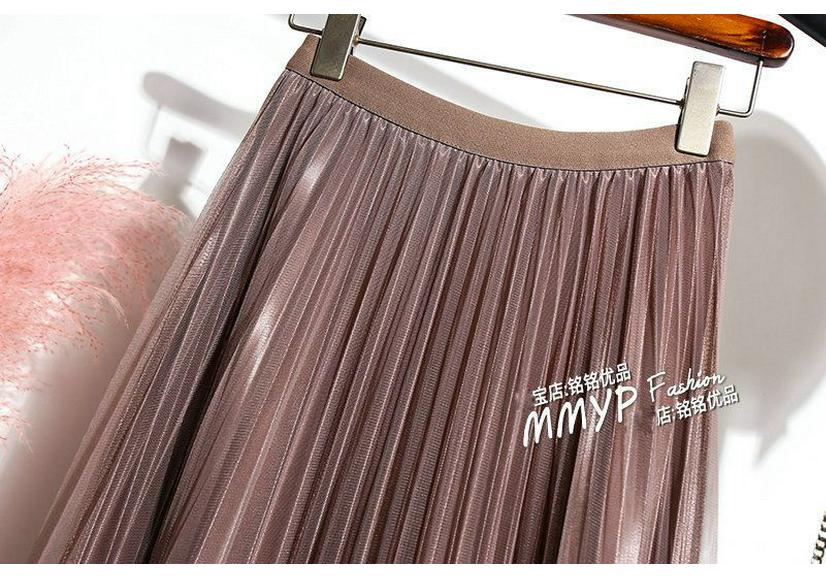 Double-Sided Mesh Beaded Pleated A-Line Bowknot Skirt - Slimming Summer 2025 Style