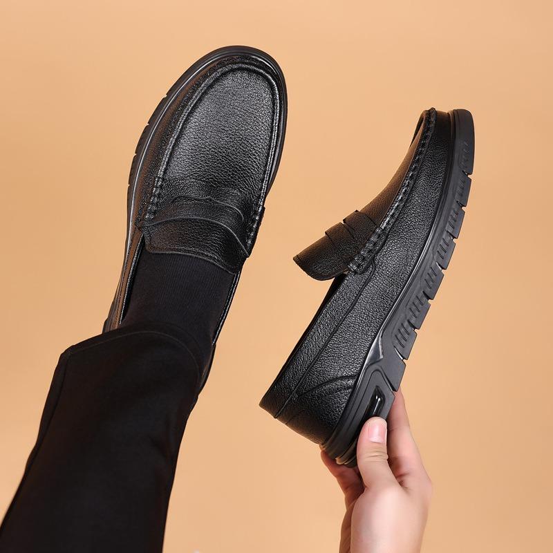 The first layer of sheepskin summer new men's beanie shoes genuine leather men's casual leather shoes one pedal breathable men's shoes shoes
