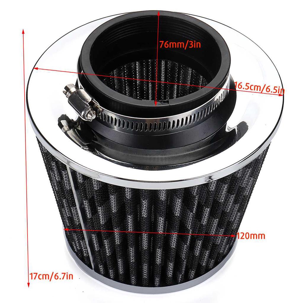 Enrilior 76mm/3inch Aluminium Universal Car Cold Air Injection Intake Filter System Hose Pipe Tube Kit Enrilior 76mm/3inch Aluminium Universal Car Cold Air Injection Intake Filter System Hose Pipe Tube Kit