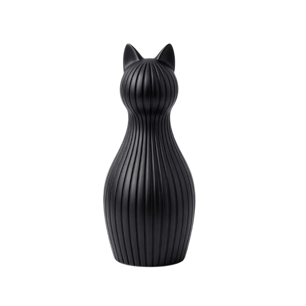 3D Printed Cat Statue Stripe Texture Pray Girl Sculpture Minimalist Tabletop Ornaments Home