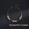 Atoztide Custom Personalized Letter Bracelet Stainless Steel Charms Summer 1-3 Names Chain Engraved for Women Bangle Gift