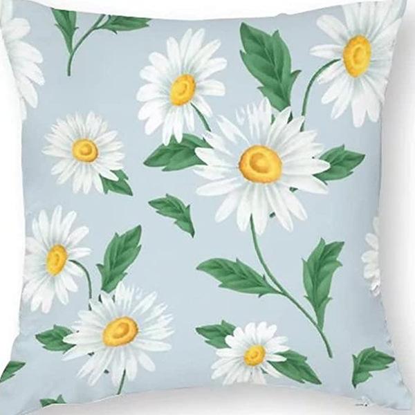 Year Daisy Flower Linen Pillow Case Home Decor Hydrangea Sofa Pillow Cushion