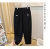 Pure Cotton Fleece/Unlined Harem Pants: Plus Size, Loose Fit, Slimming Carrot Style