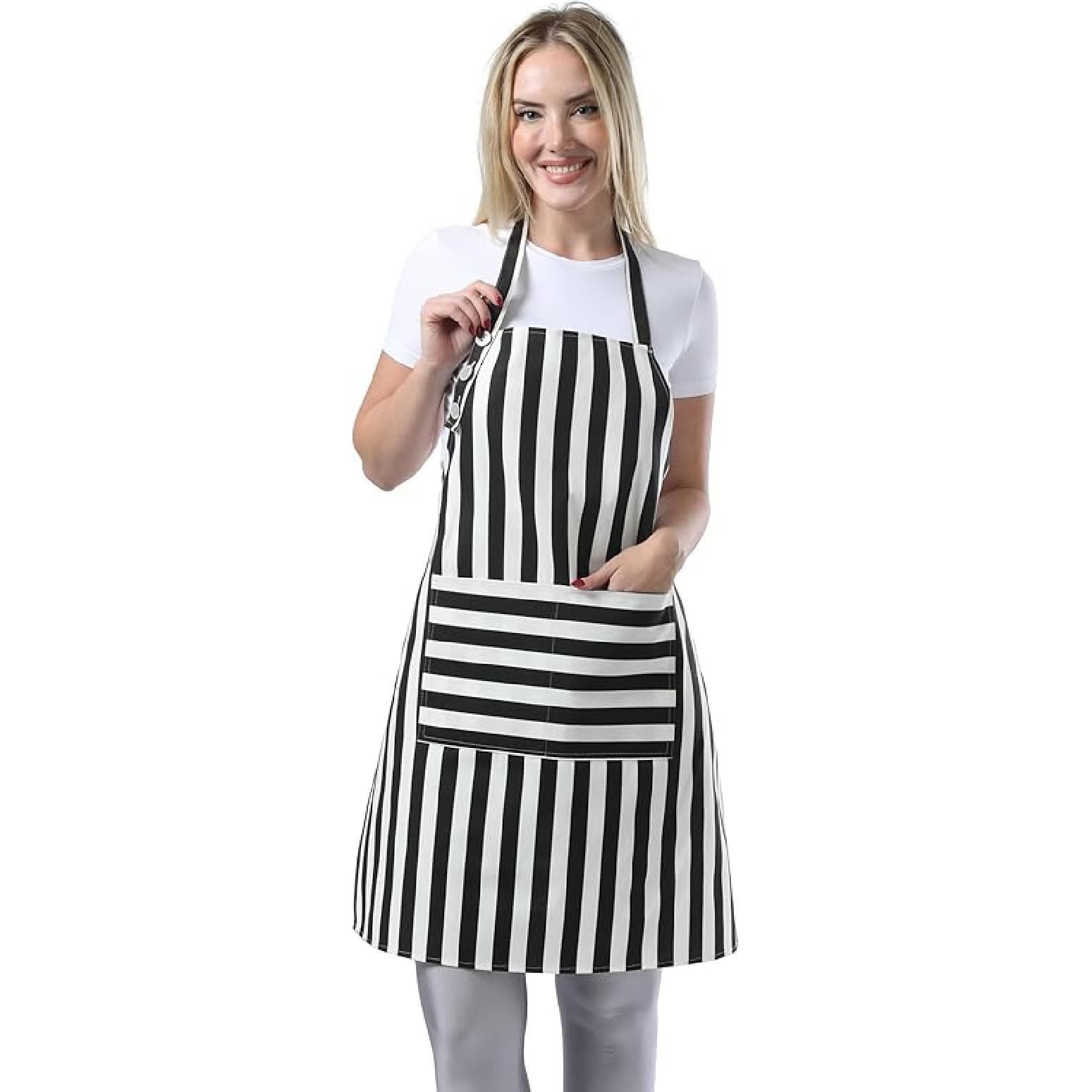 Kitchen Apron Waterdrop Resistant Cotton Apron with adjustable Aprons for Women with Pockets Cooking Apron Chef Apron for Men (1, Red) 1