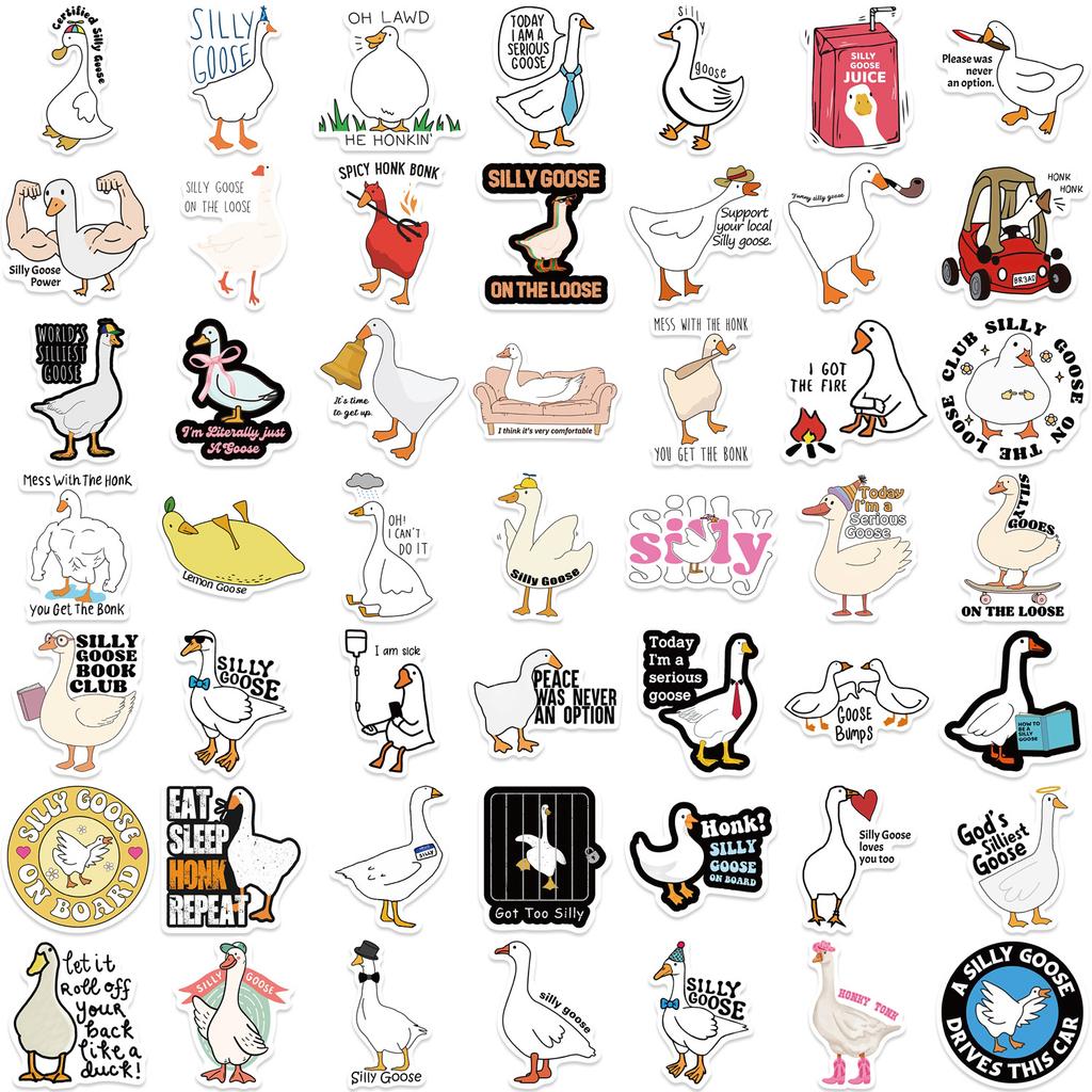 50 Cartoon Funny Duck Doodle Stickers Decorate Guitar Notebook Suitcase DIY Waterproof