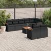 VidaXL Garden Lounge Set with Cushions 9 Pcs, Patio Sofas, Patio Furniture Set, Outdoor Furniture, Black 3226153