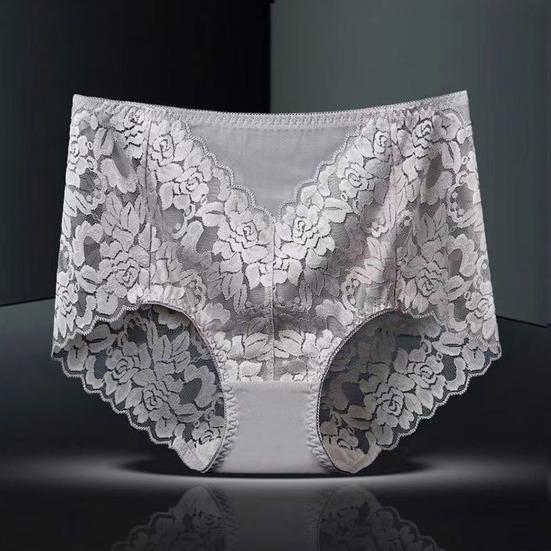 Damen Slips High Waist Slips Spitzenstickerei Hüftlift Slips