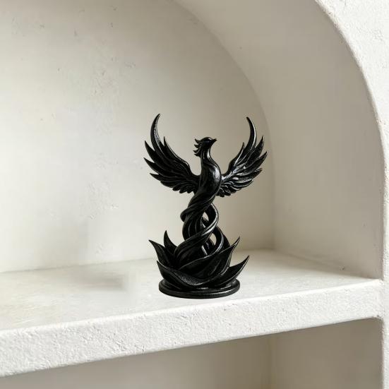 Phönix Aufstieg Skulptur, 3D Gedruckte Phönix Vogel Figur, Mythisches Kreaturen Dekoration mit Flügeln für Schreibtisch, Arbeitszimmer, Büro Dekoration