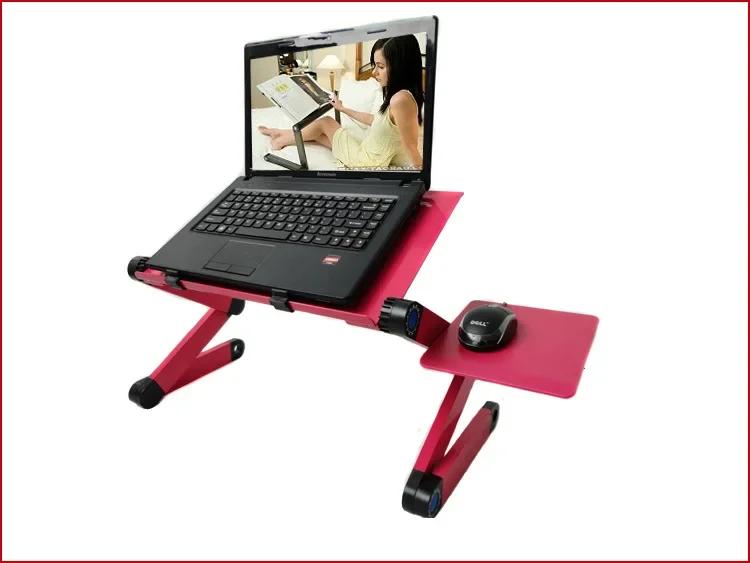 

Aluminum Alloy Folding Computer Desk with Cooling Fan for Laptop Notebook Stand and Tablet Portable Bed Tray Table