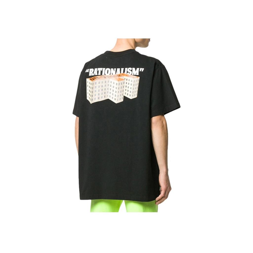 Off-White Rationalism Logo Print Short Sleeve T-Shirt Men Tops Black OMAA038R201850071088