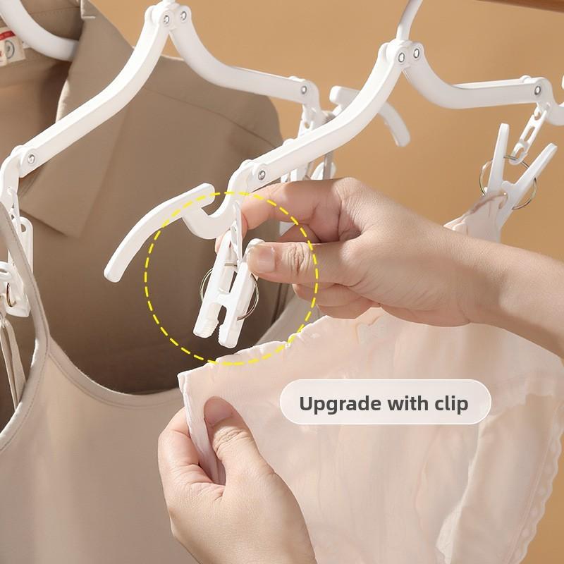 Portable Clothes Modern Hanger With Clips For Travel And Household Foldable Use