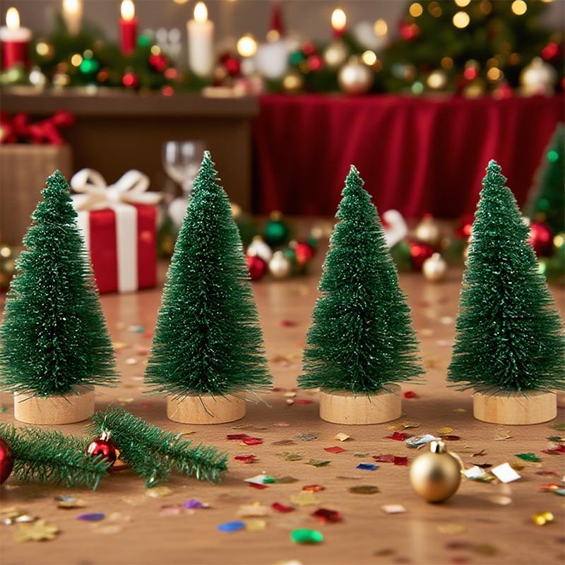 WTEMPO Mini Christmas Tree Model Festive Desktop Decoration Winter Christmas Party Decoration No Electricity Holiday Party Decor Small Christmas Tree