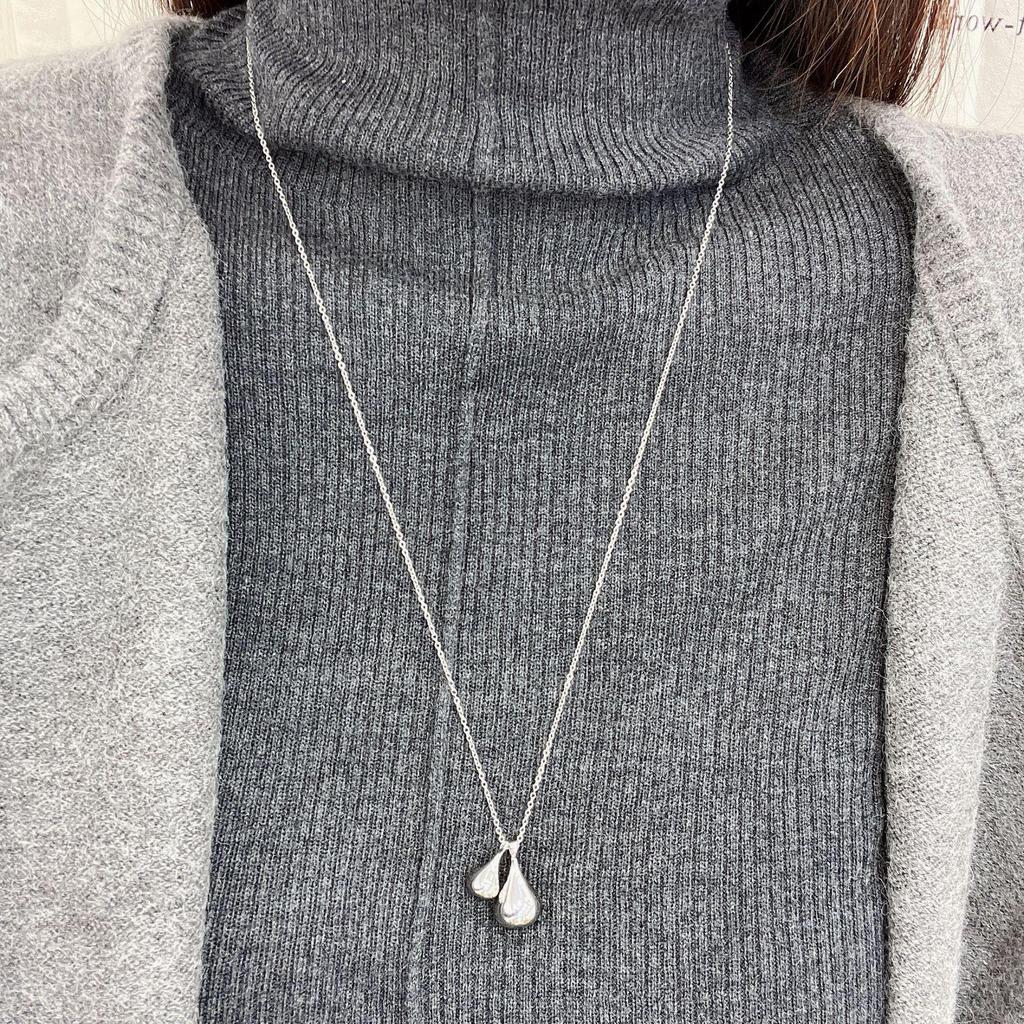 Korean Blogger Style Water Drop Pendant Necklace - Autumn/Winter Fashion Accessory for Women