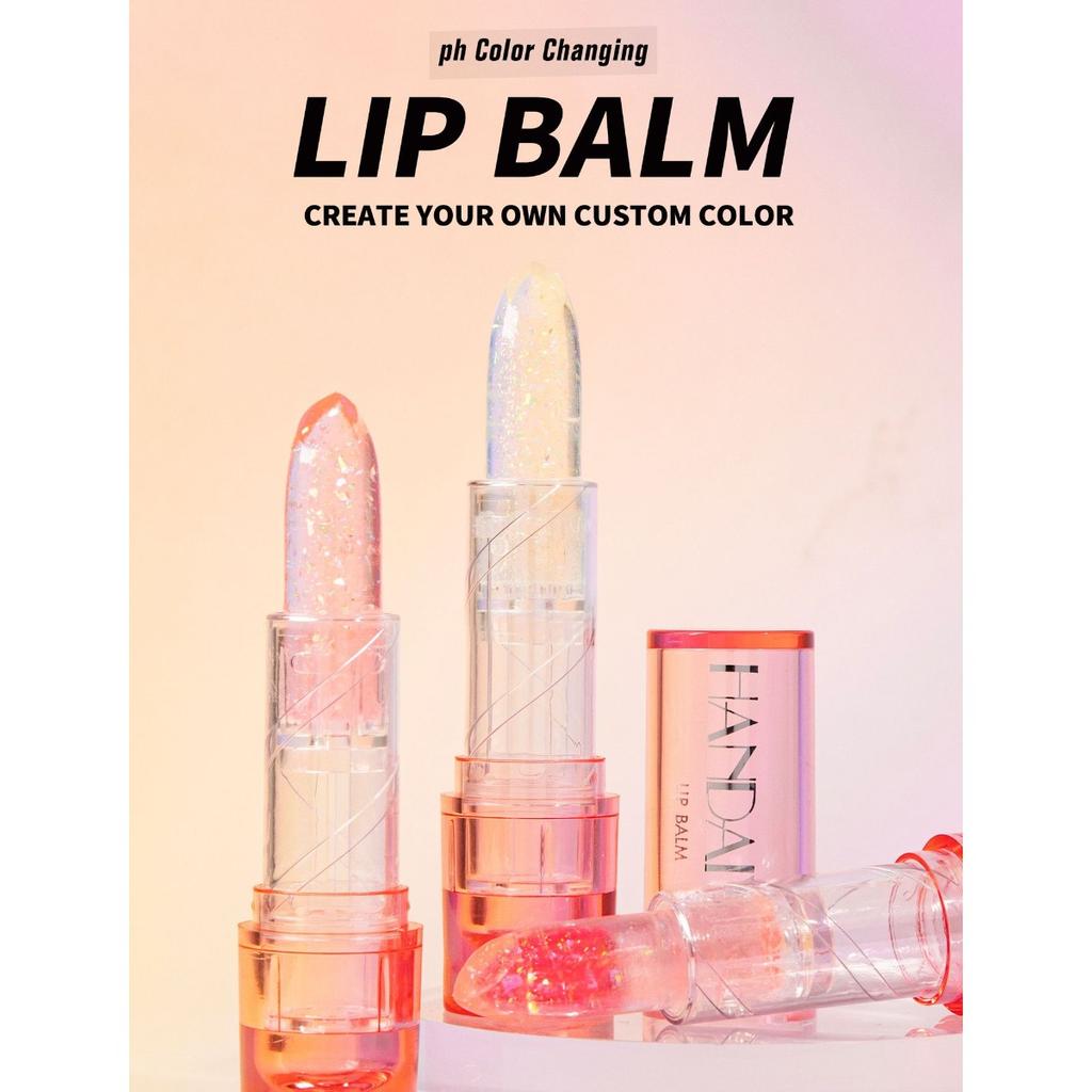 HANDAIYAN 4 Color Warm Lipstick Flash Anti-Cracking Long-lasting Moisturizing Lip Oil Hydrating Jelly Lip Balm
