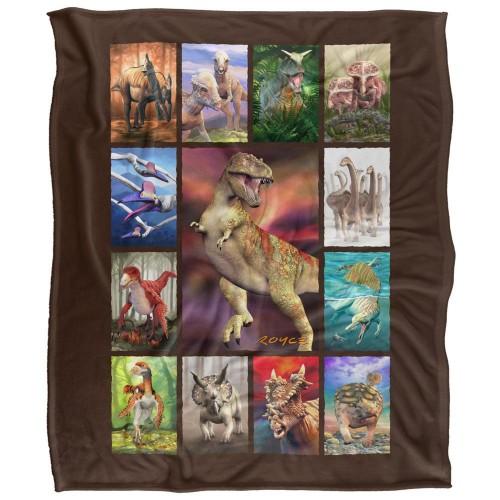 Royce McClure Silky Dino Mosaic Supersoft Blanket