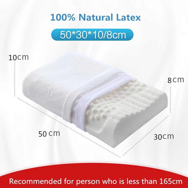 100% Pure Natural Latex Pillow Remedial Neck Protect Vertebrae Health Care Orthopedic Pillow Slow Rebound 60x40 50x30cm 44x27cm