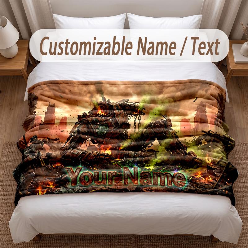Other Similar Designs Theme Soft Blanket Personalized Custom Name Text Print Warm Blanket Home Sofa Bedroom Decor
