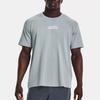 Under Armour Outline Letter Print Round Neck Short Sleeve T-Shirt Men Tops Blue 1379109-465