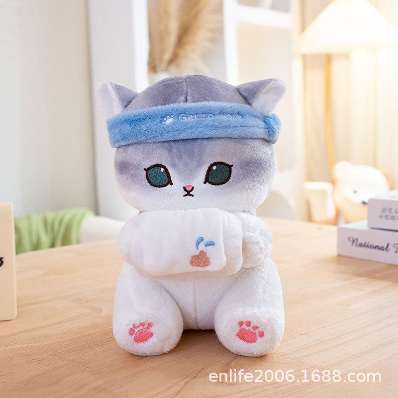 Cute Mofusand Cat Plush Toy Flower/Heart Holding Kitten Stuffed Doll Soft Fluffy Animal Pillow for Home Decor Collectible Gift