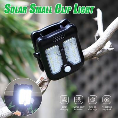 LED Solar Garden Outdoor Lights Clip Light Waterproof Motion Sensor Camping Lamp Rechargeable for Landscape Wall Decoration