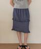 Our Hope Frill Pintuck Midi Skirt - Navy