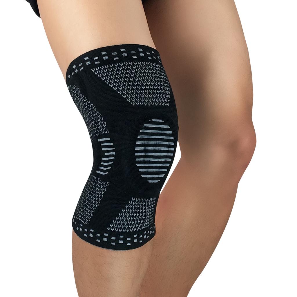 2 Pack Knee Brace Compression Sleeve Elastic Knee Wraps Patella Stabilizer Silicone Gel Spring Support Hinged Kneepads