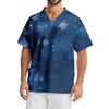 Men's Printing Short Sleeve V-neck Working Blouse Chest Pocket Carer Top