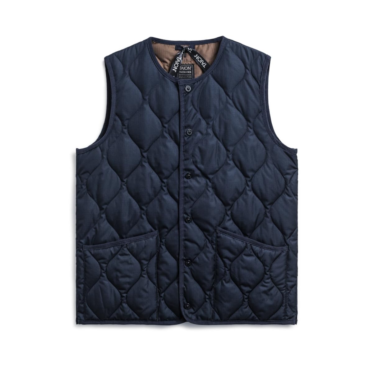 

Taion Унисекс Милитари Жилет с круглым вырезом и пуговицами 004B2ML-1